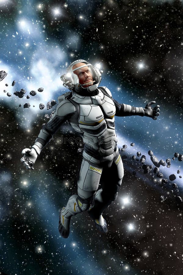 Campo dell'asteroide e dell'astronauta royalty illustrazione gratis Campo dell'asteroide e dell'astronauta royalty illustrazione gratis