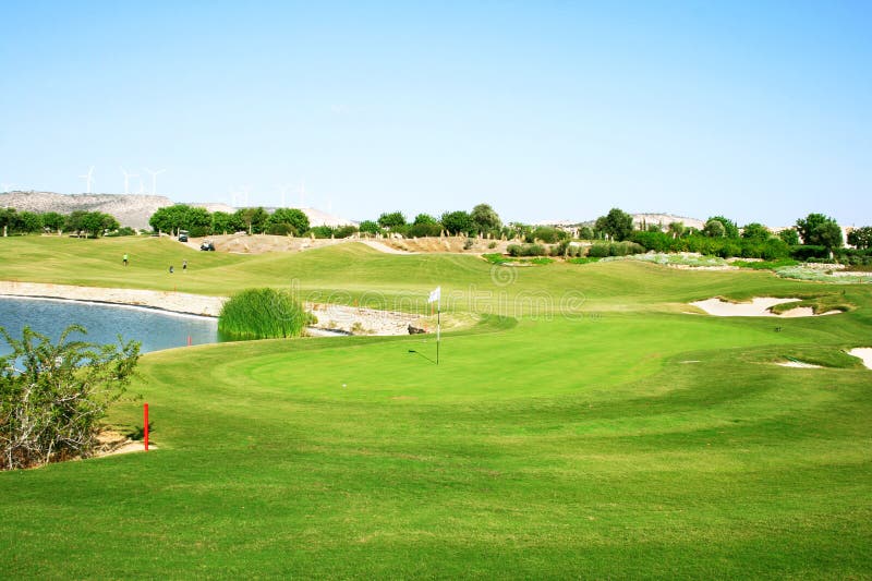 Campo de golfe fotografia de stock