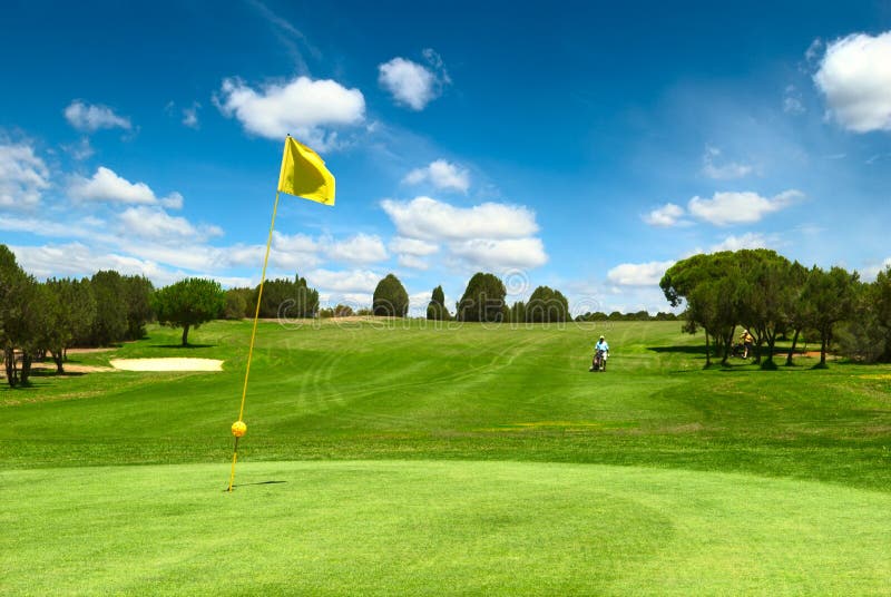 Campo de golfe imagem de stock royalty free