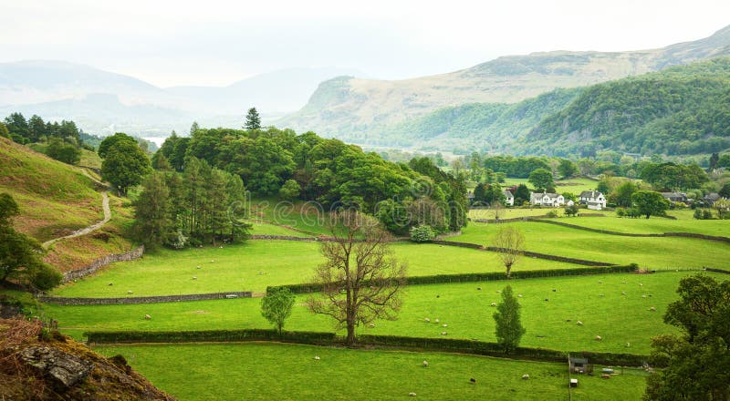 Beautiful English countryside in spring, Lake District, Cumbria, England, UK. Beautiful English countryside in spring, Lake District, Cumbria, England, UK.