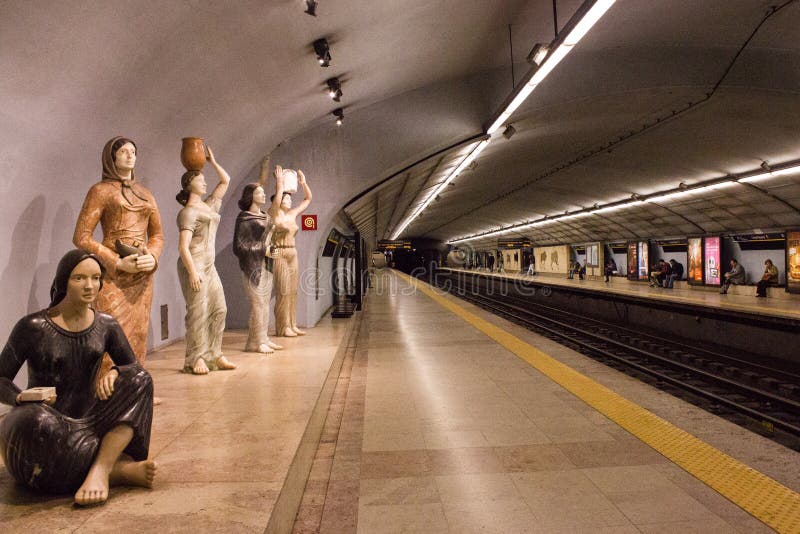 Campo Pequeno Subway station (Metro Station) in Lisboa (Lisbon), Portugal