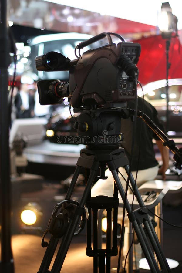 Broadcast quality video camera on stage. Broadcast quality video camera on stage