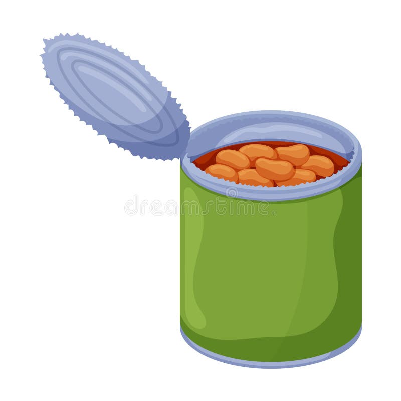 Can Of Bean Vector Icon.Cartoon Vector Icon Isolated On White