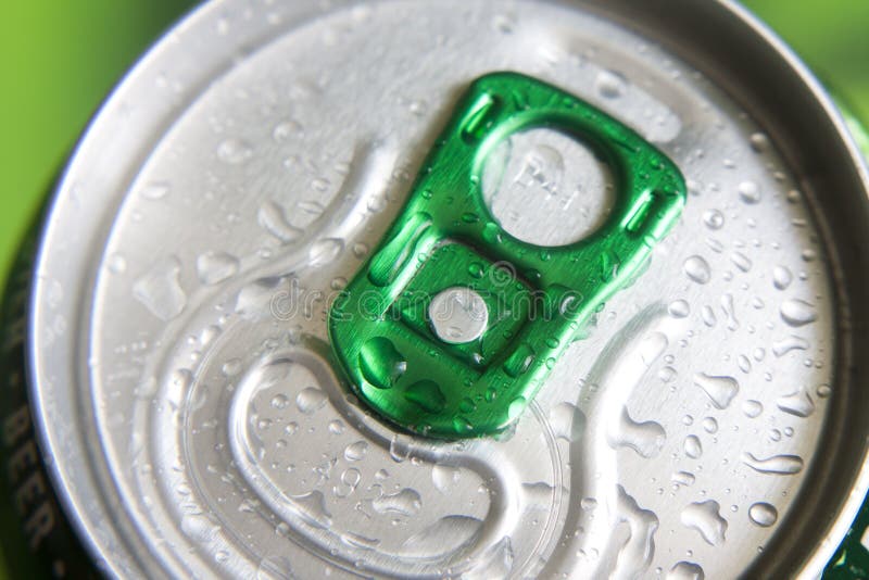 Can of beer with water drop concept