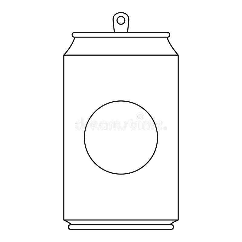 Can icon, outline style. stock illustration. Illustration of litter ...