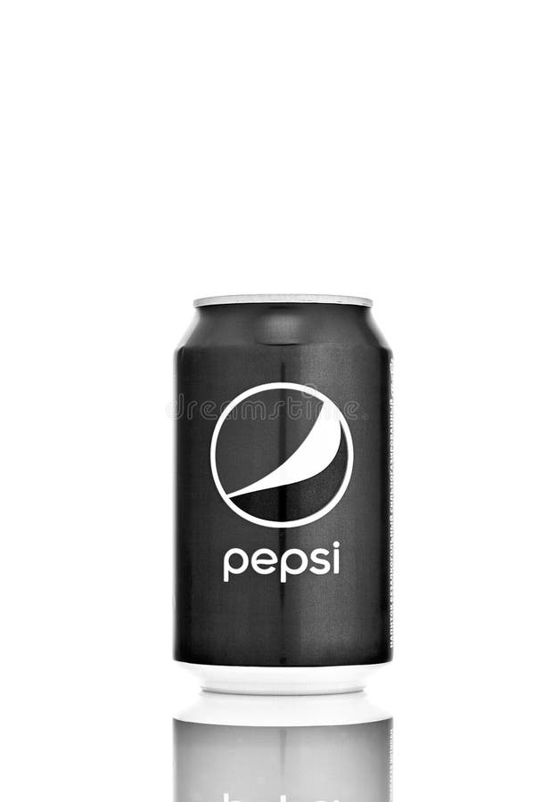 Can of Pepsi, Isolate on White Background with Reflection. Popular Soft ...