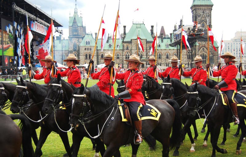 Canada Day RCMP riding horses in Ottawa