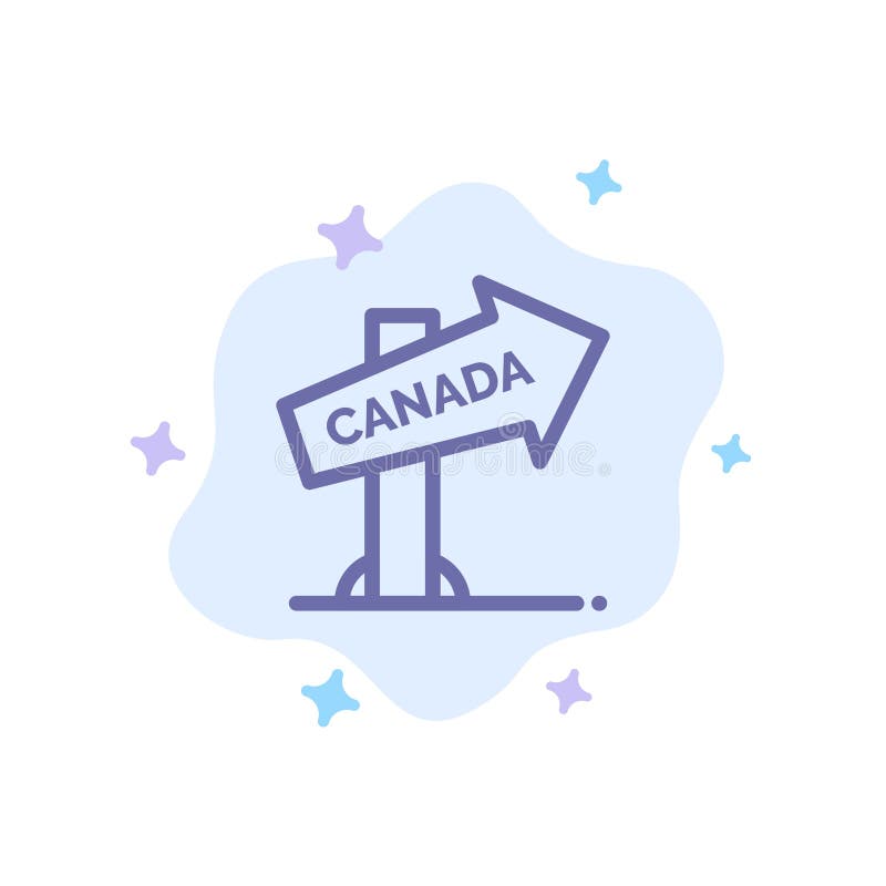Canada, Direction, Location, Sign Blue Icon on Abstract Cloud Background stock illustration