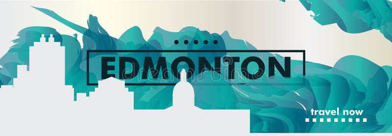 Canada Edmonton skyline city gradient vector banner