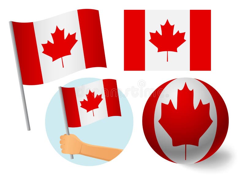 Canada flag icon set stock illustration. Illustration of canadian 155973696