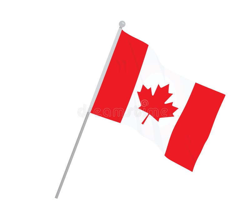 Canada Flag on White Background Stock Vector - Illustration of nation