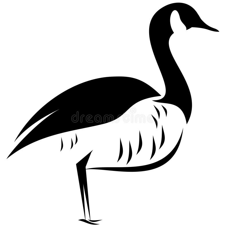 goose clipart black and white