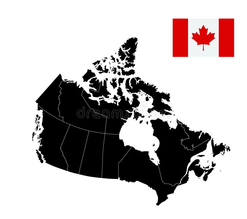 Canada map black color stock vector. Illustration of abstract - 226317637