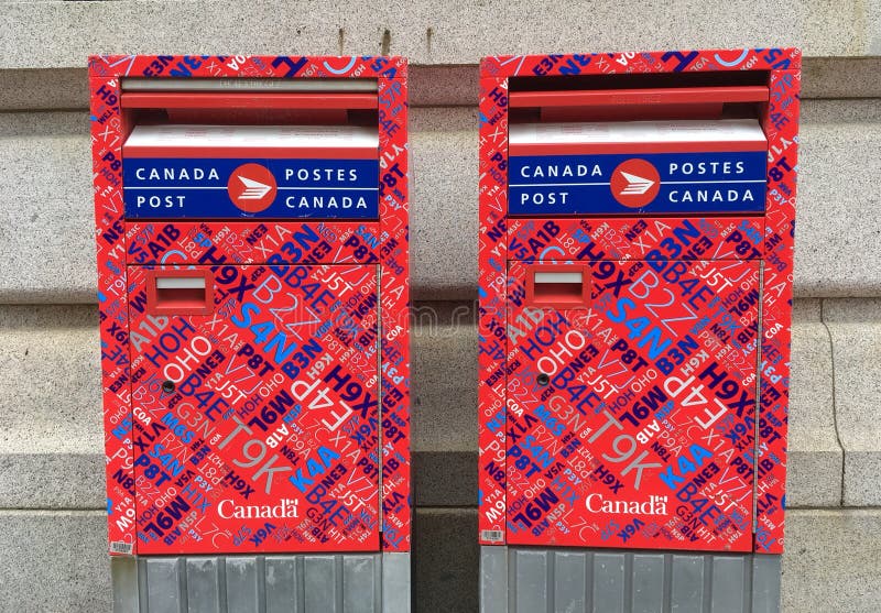 Canada Post mail boxes stock image