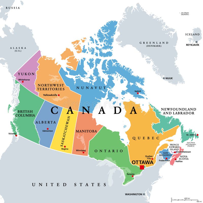 North America States Canada Provinces Map Stock Illustrations – 62