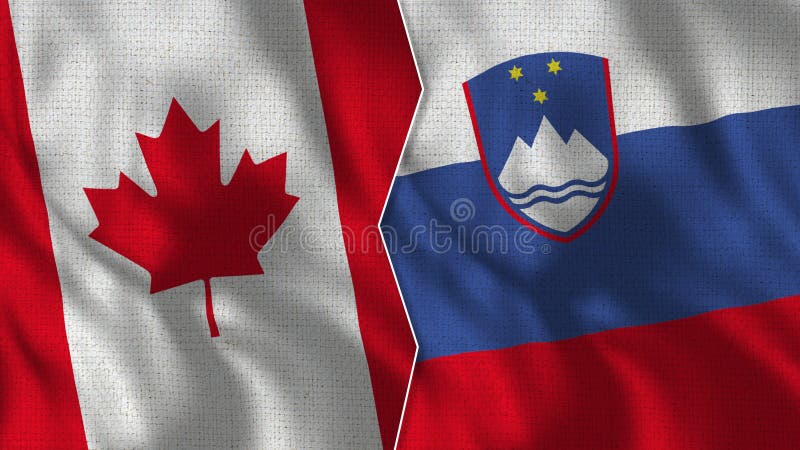 Canada and Slovenia Half Flags Together vector illustration Canada and Slovenia Half Flags Together vector illustration