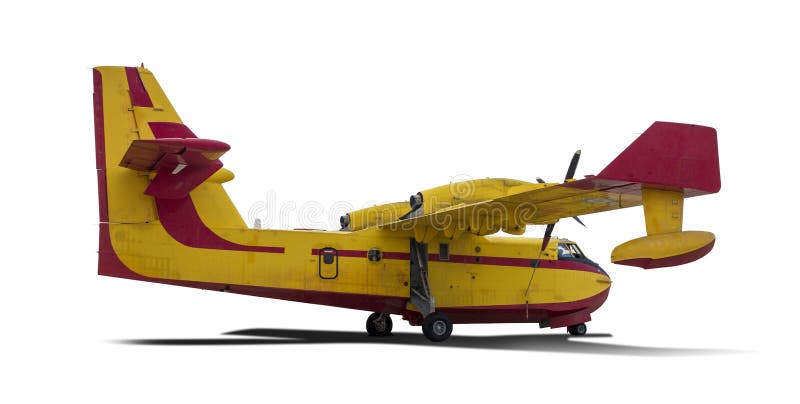Canadair Firefighter plane on white royalty free stock photos.