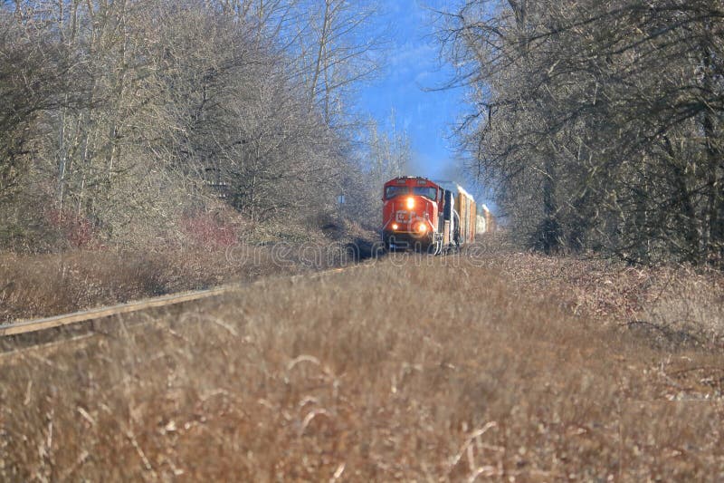 Canadese Nationale Locomotief en Koplampen royalty-vrije stock fotografie Canadese Nationale Locomotief en Koplampen royalty-vrije stock fotografie