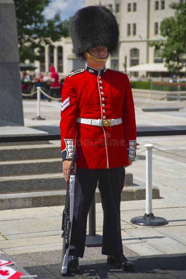 Canadian Ceremonial Guard in Full Dress royalty free stock photo Canadian Ceremonial Guard in Full Dress royalty free stock photo