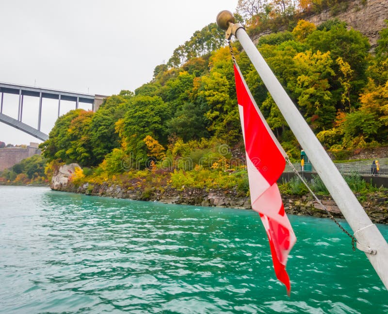 Canadian Flag on a Boat at Niagara Falls . ( Filtered Image Pro Stock Image Image of natural