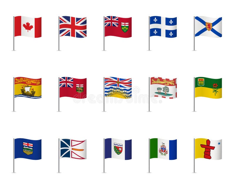 Canadian flags on white background. royalty free illustration