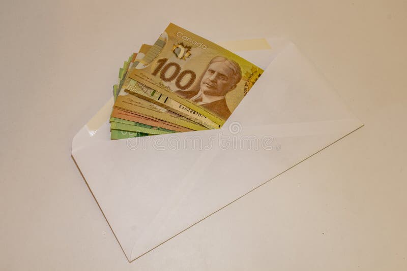 Canadian Money in an Envelope Stock Image Image of icon, debt 88609641