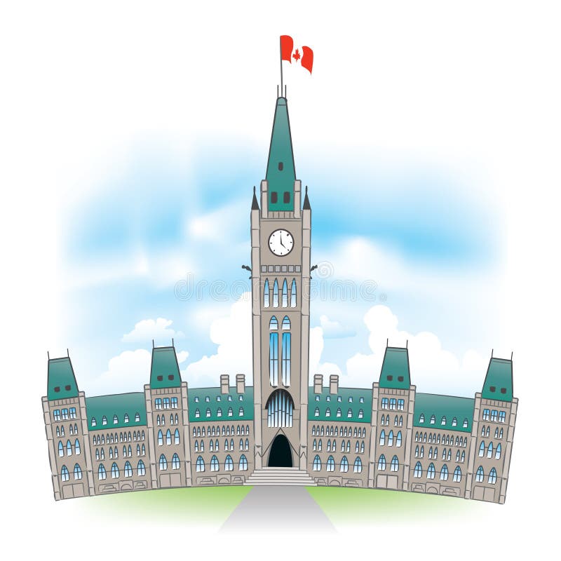 Canadian Parliament Building Stock Vector - Illustration of government