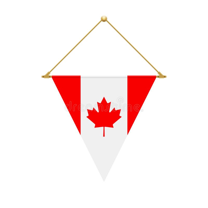 Canadian Triangle Flag Hanging, Illustration Stock Vector