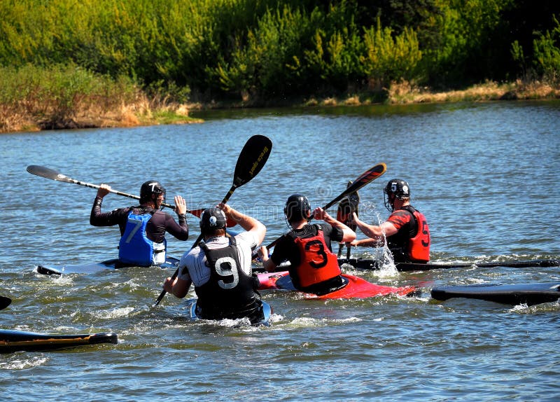 Kayak polo editorial stock photo. Image of polo, team 