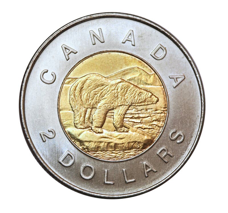 Canadiense moneda de dos dólares fotos de archivo libres de regalías Canadiense moneda de dos dólares fotos de archivo libres de regalías