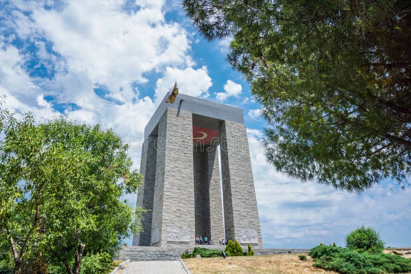 Canakkale, Turkey Martyrs` Memorial sunny day. Canakkale, Turkey Martyrs` Memorial sunny day