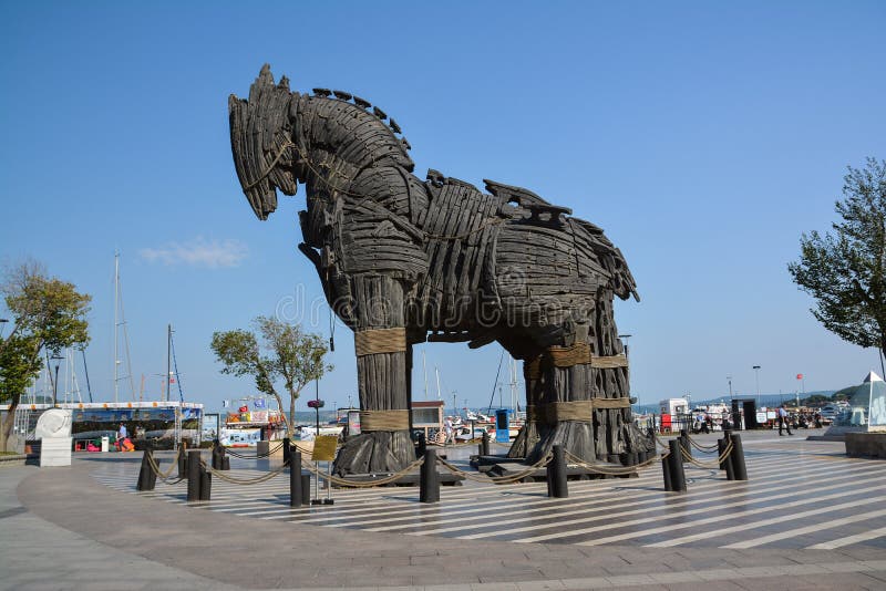 Cavalo De Troia Na Cidade De Canakkale Imagem de Stock - Imagem de