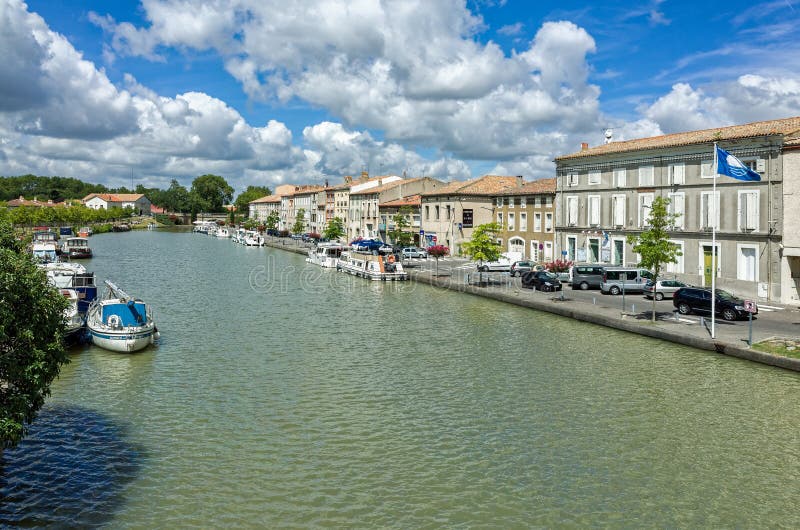 The Canal du Midi in Castelnaudary, Languedoc-Rousillon, France. The Canal du Midi in Castelnaudary, Languedoc-Rousillon, France.