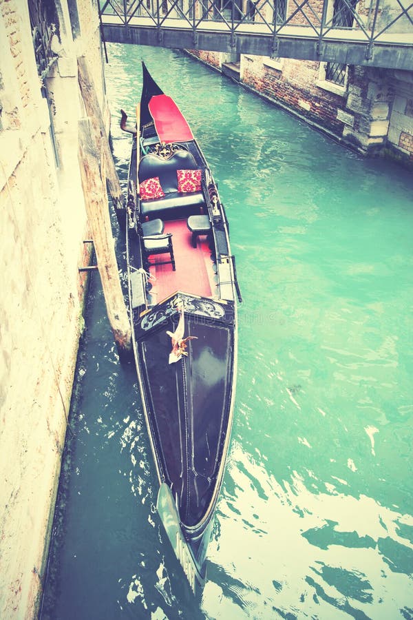 Canal with gondola in Venice royalty free stock photos Canal with gondola in Venice royalty free stock photos