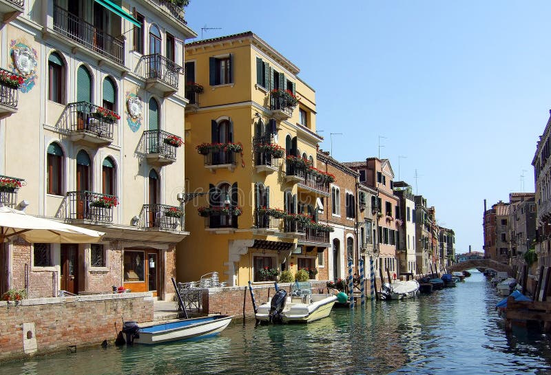 Canal view in Venice Italy stock image. Image of italy - 122061395