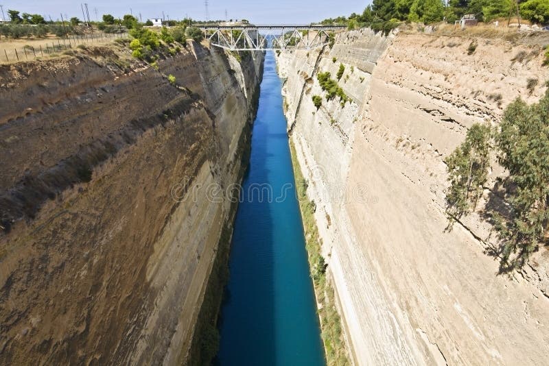 Canal Water Passage of Corinth in Greece Stock Photo Image of marine