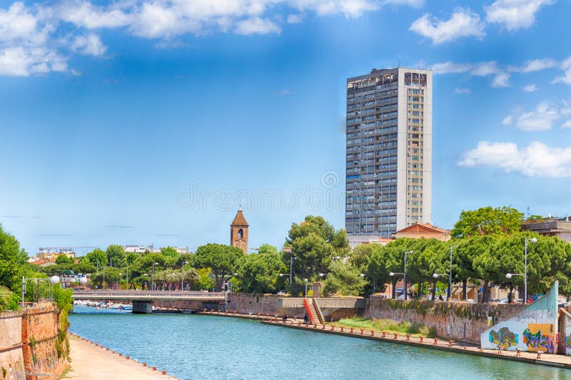 Canale del porto di Rimini fotografie stock Canale del porto di Rimini fotografie stock