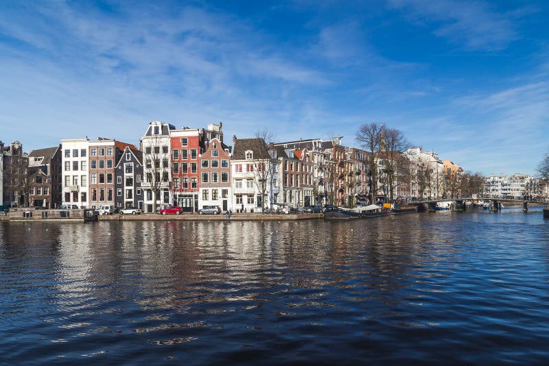 Canals in Amsterdam during the day