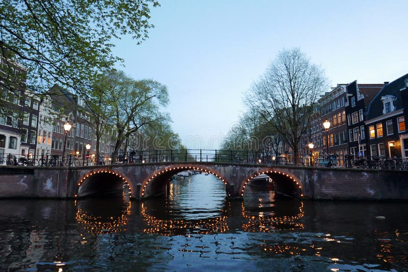 Canals of Amsterdam by night