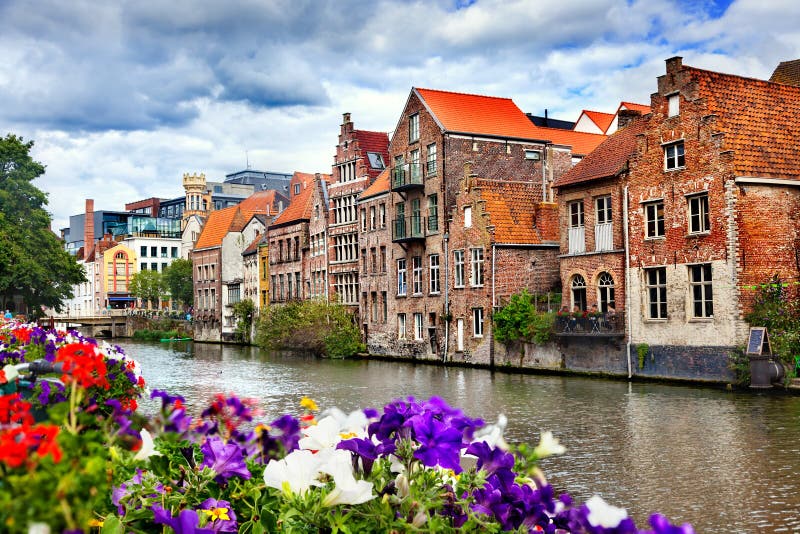 Canals of Gent stock image. Image of ancient, europe - 120269567