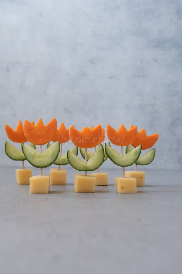 Canape with Cucumber, Carrot and Cheese Stock Photo Image of healthy