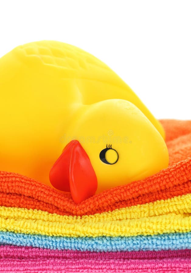 Canard jaune en caoutchouc photo libre de droits Canard jaune en caoutchouc photo libre de droits