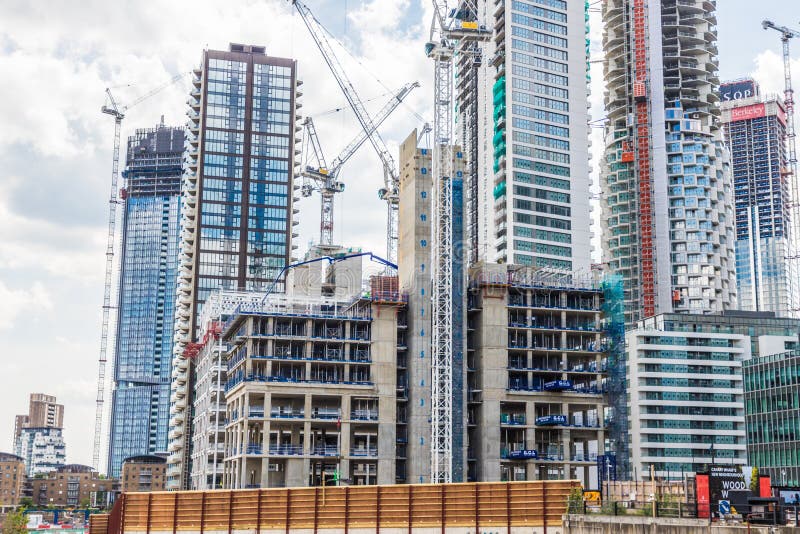 A Typical View in Canary Wharf in London Editorial Stock Photo - Image