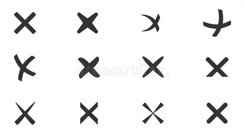 Cancel, cross, erase, delete icon set vector illustration Cancel, cross, erase, delete icon set vector illustration