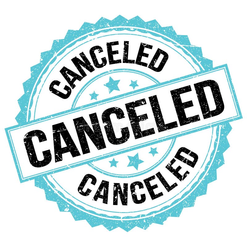 CANCELED Text on Blue-black Round Stamp Sign Stock Illustration