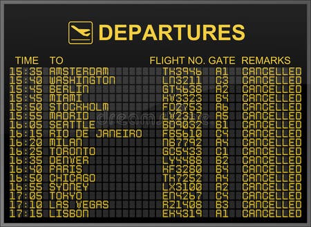 Cancelled Flights editorial stock image. Illustration of arrivals - 9051944