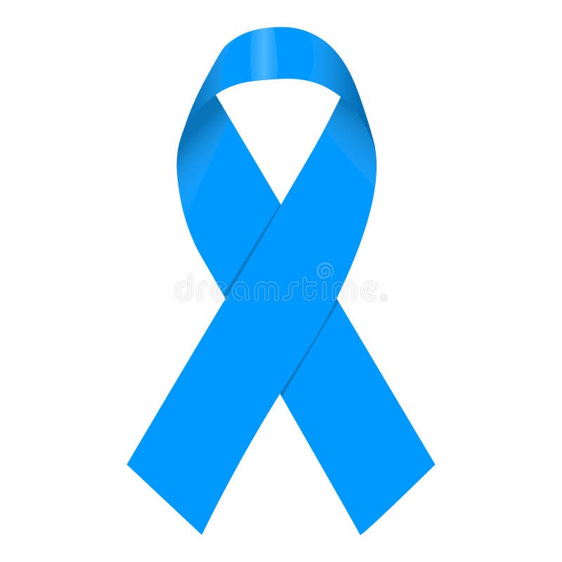 Cancer Light Blue Ribbon, Cancer Awareness Symbol Stock Vector