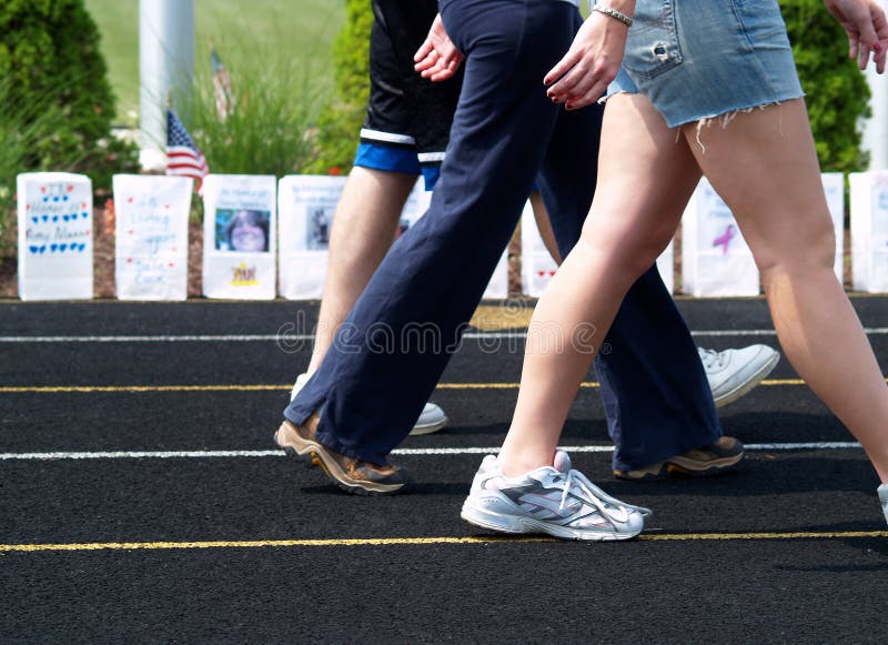 Cancer - relay for life walk stock photo