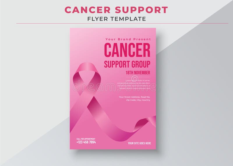 Cancer Support Group Flyers Template, Breast Cancer Support Group Flyer  Stock Vector - Illustration of disorder, pamphlet: 237935307