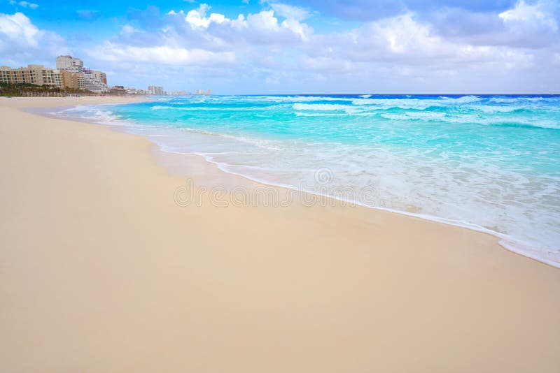 Cancun Caribbean White Sand Beach Stock Photo - Image of landmark,  quintana: 102604426